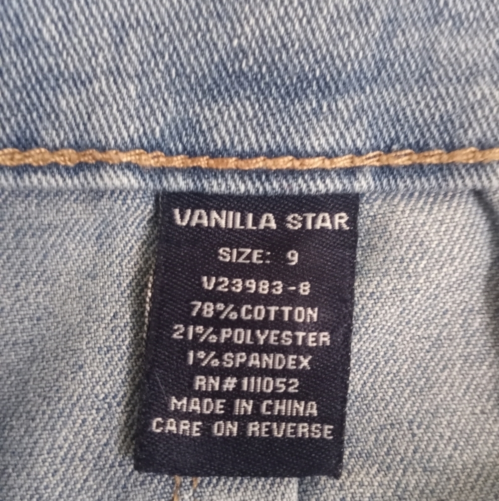 Vanilla Star High Rise Pintucked Waist Bohemian 70s Retro Hippie Faded Flares - Picture 6 of 8
